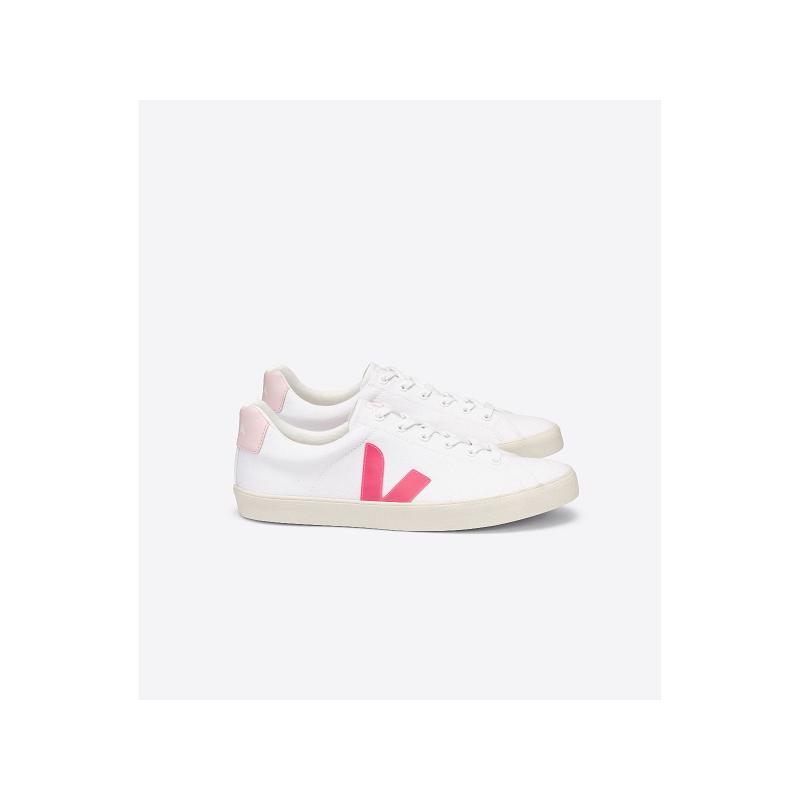 Zapatillas Veja Mujer España - Esplar Tenis Blancas Rojas Canvas ES4396161